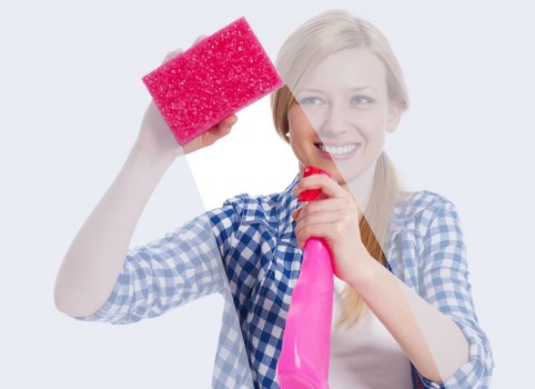 Safety-focused cleaner checking equipment before use